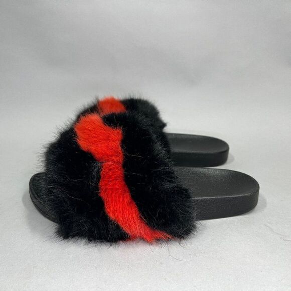 Funky Monkey Women's Size 10 Faux Fur Slide Sandals - Picture 4 of 8